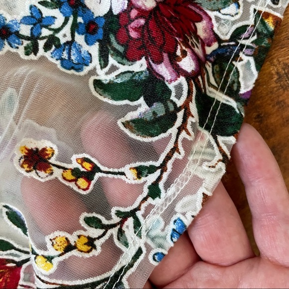 A New Day Sheer Floral Tee Top Shirt Colorful Graphic Floral Print Target Large - Picture 3 of 8